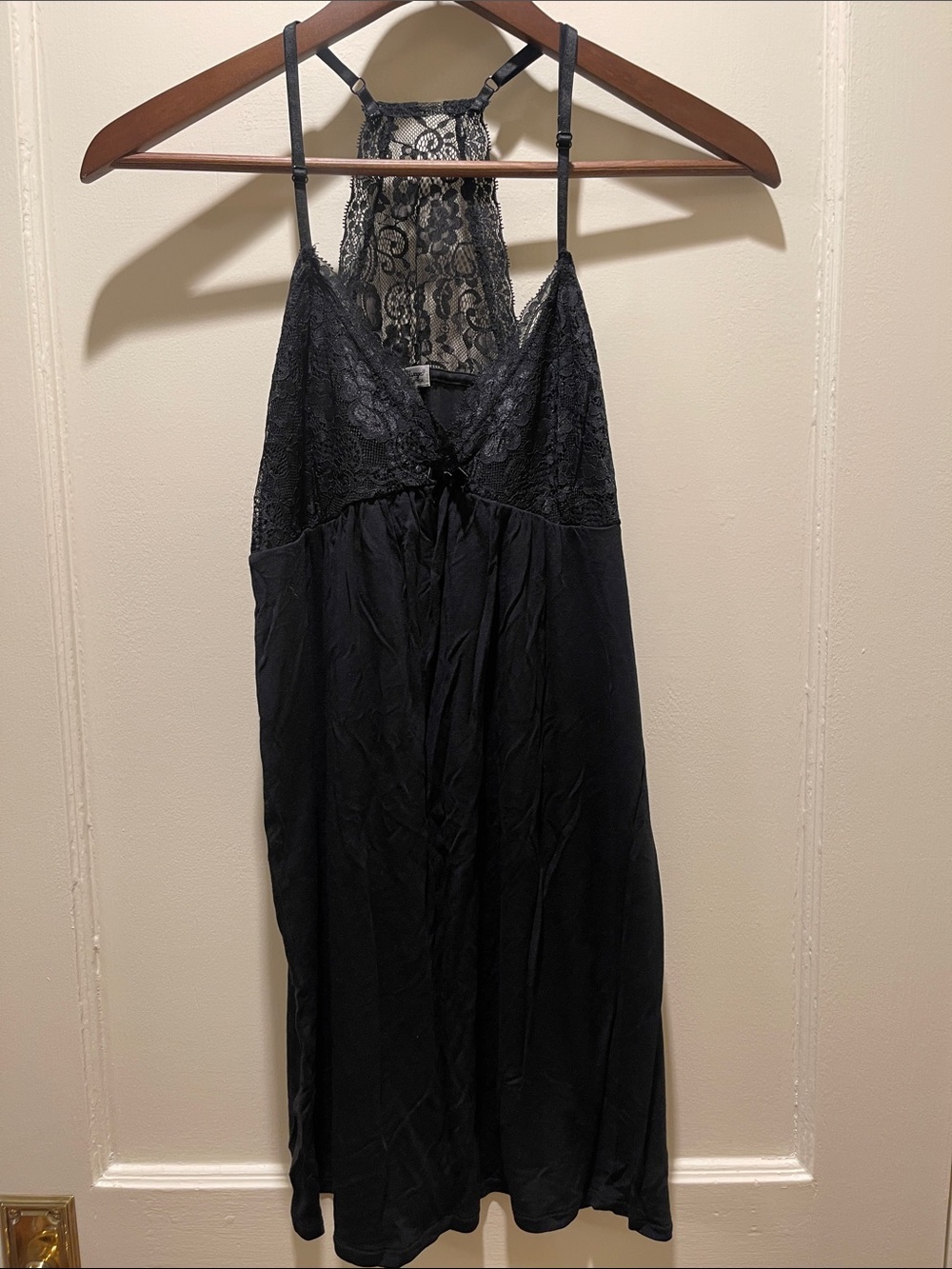 PJ Salvage Black Lace-Back Chemise
